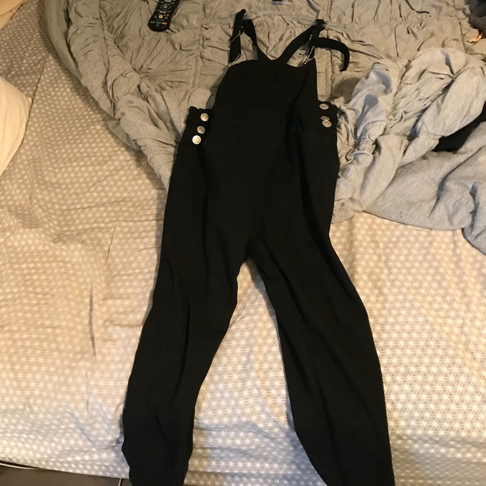 Black long overalls size small
